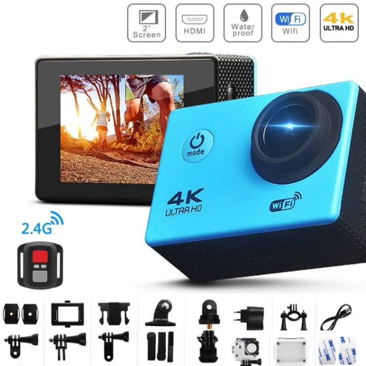 Ultra HD underwater action camera with 4K 30fps video, 5MP photos, EIS stabilization, waterproof up to 131FT, WiFi connectivity, wide-angle lens, and advanced modes like slow motion and time-lapse. Perfect for diving, snorkeling, and capturing marine life.