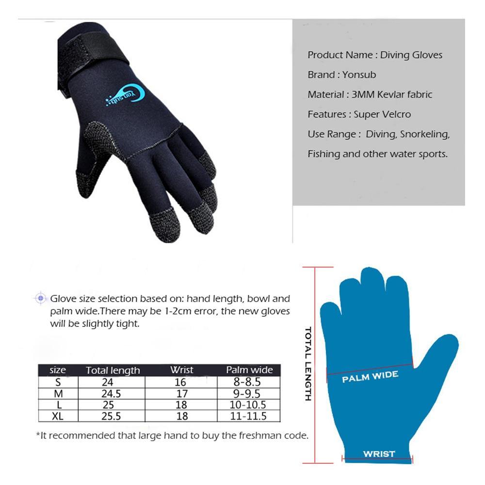 3mm Neoprene Non-Slip Kevlar Diving Gloves - The Eagle Ray Dive Shop