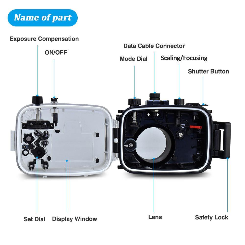 40M Waterproof Camera Housing for Canon PowerShot G1 X Mark III - The Eagle Ray Dive Shop
