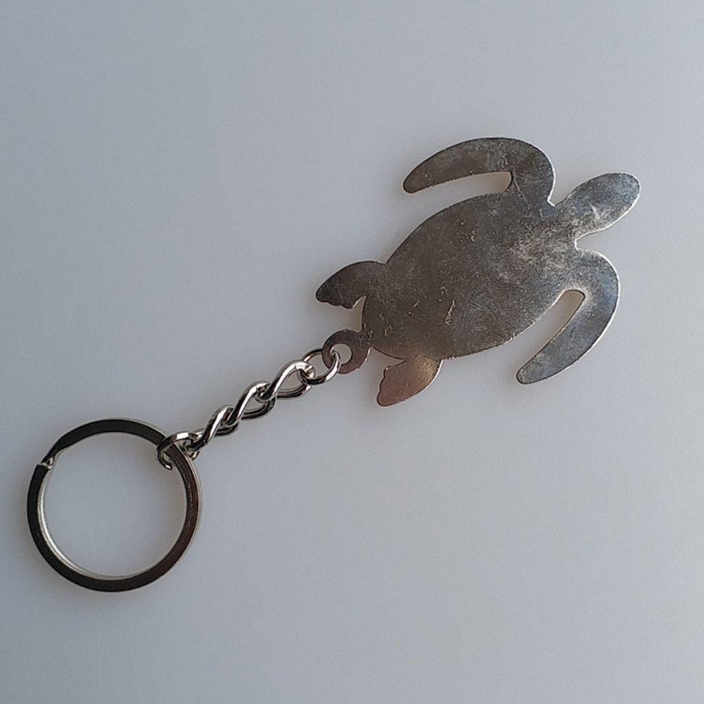 Sea Turtle with Scuba Diving Flag Key Chain - The Eagle Ray Dive Shop