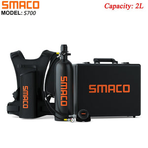 SMACO S700 1.9L Mini Scuba Diving Tank with Aluminum Hard Case - The Eagle Ray Dive Shop
