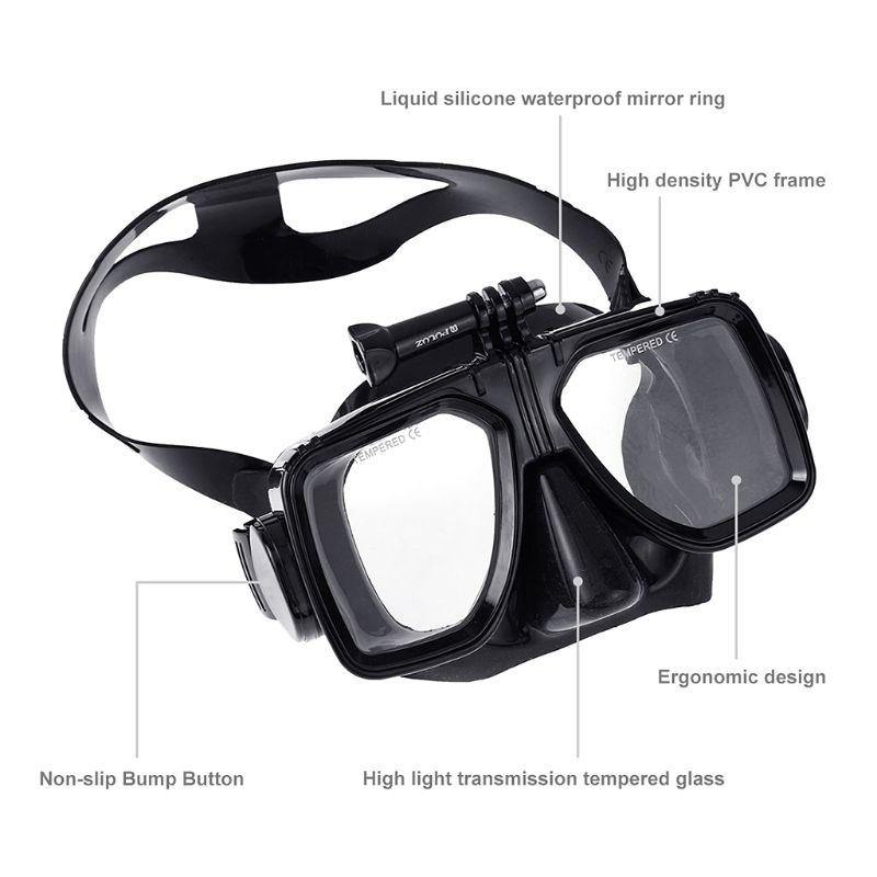 diving mask with camera mount